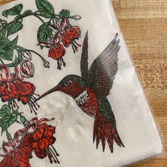 VTG 1970s Hummingbird Paper Napkins Set of 30 - Picture 2 of 7